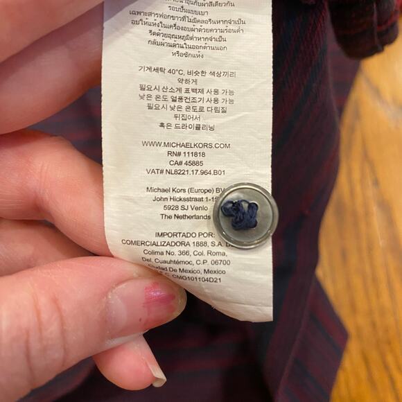 Michael Kors Polo Blue Red Striped Medium - Picture 6 of 7